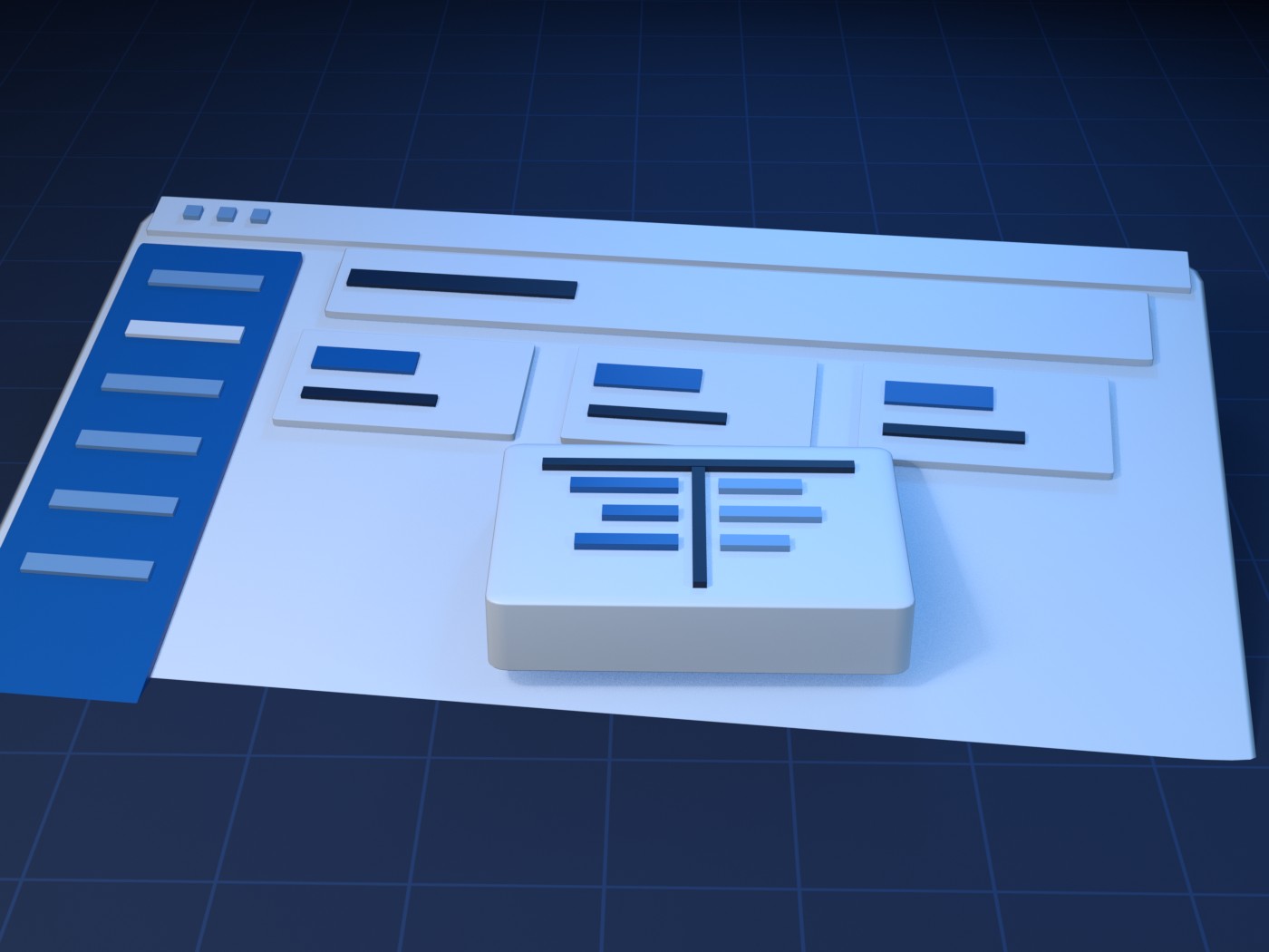 Illustrated cover for Paylalo Accounting (GL): a dashboard window with a 3D ledger motif.