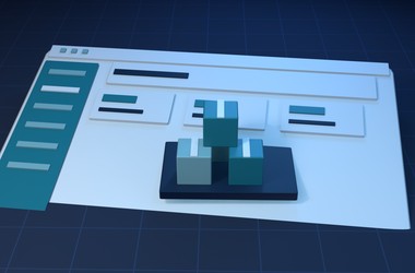 Illustrated cover for Paylalo Supply Chain: a dashboard window with a 3D boxes motif.
