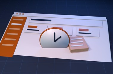 Illustrated cover for Paylalo Credit & Collections (CRECO): a dashboard window with a 3D clock motif.