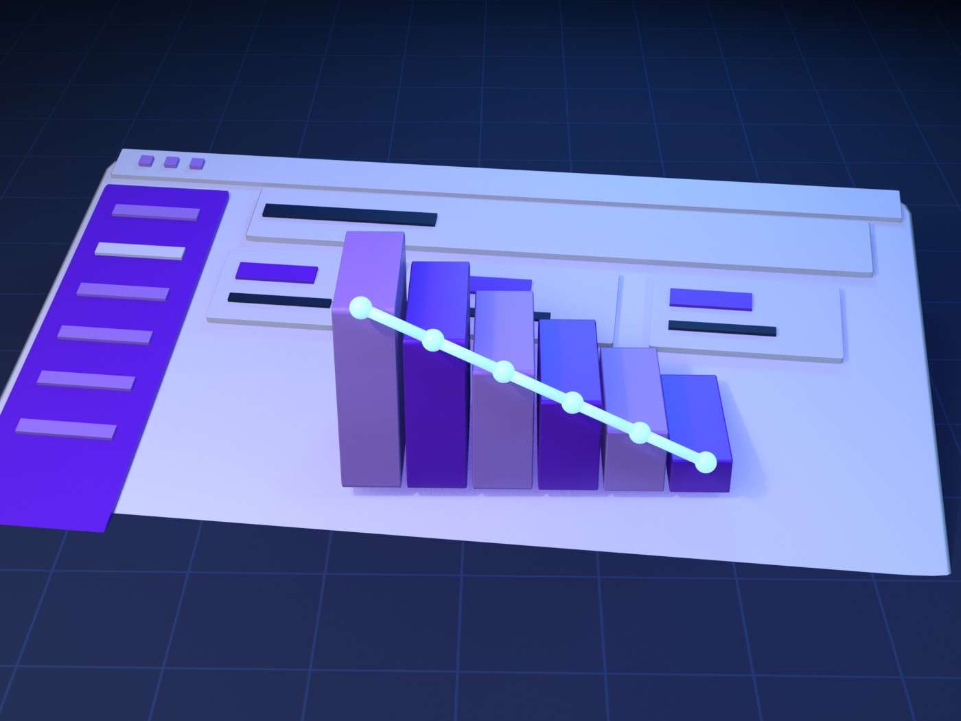 Illustrated cover for Paylalo Fixed Assets: a dashboard window with a 3D stairs motif.