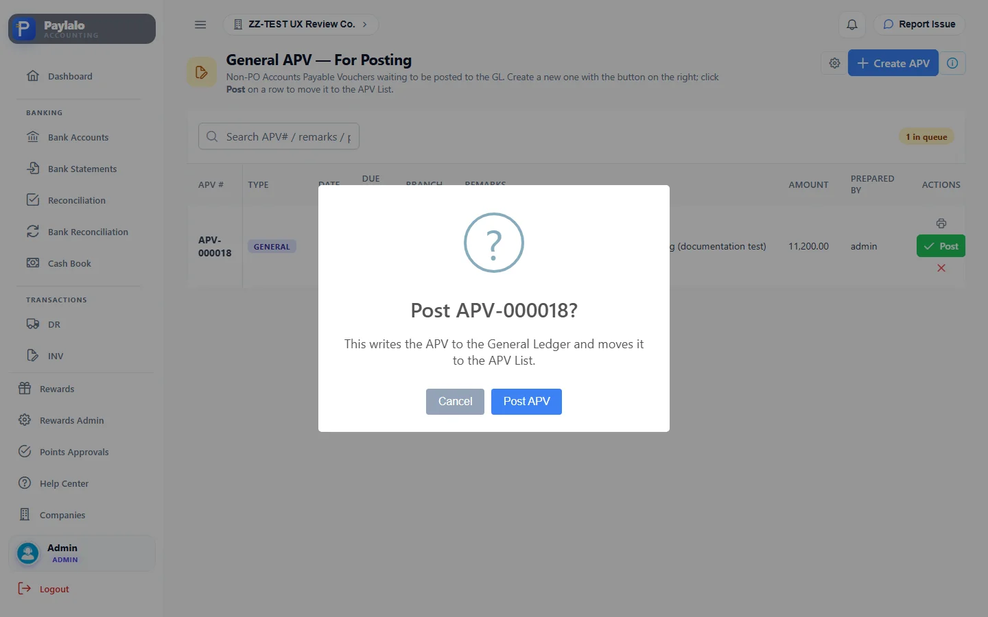 Post prompt