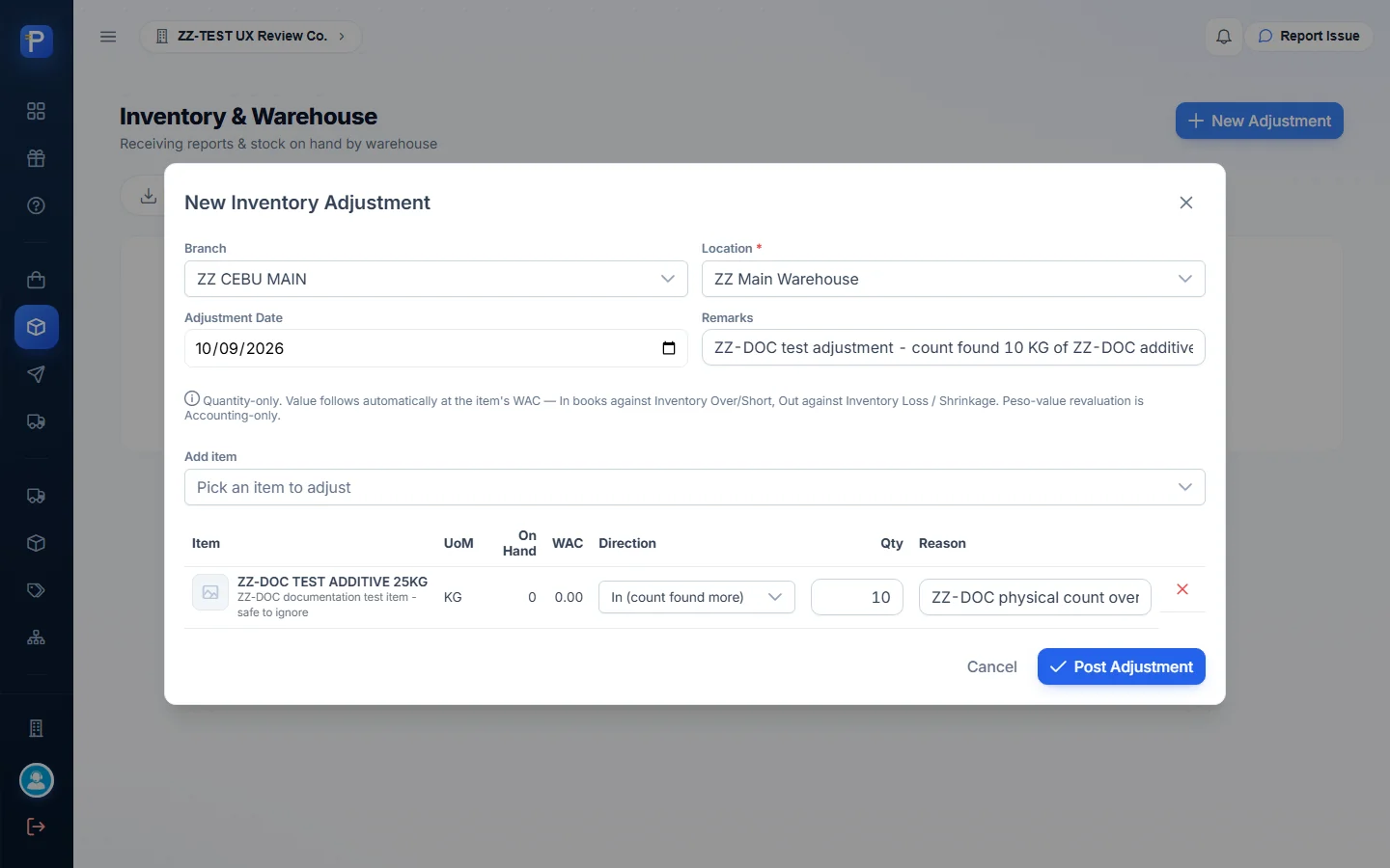 The In adjustment, refused for having no cost basis
