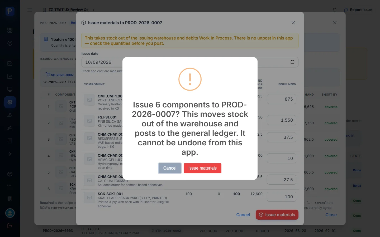 Issue prompt