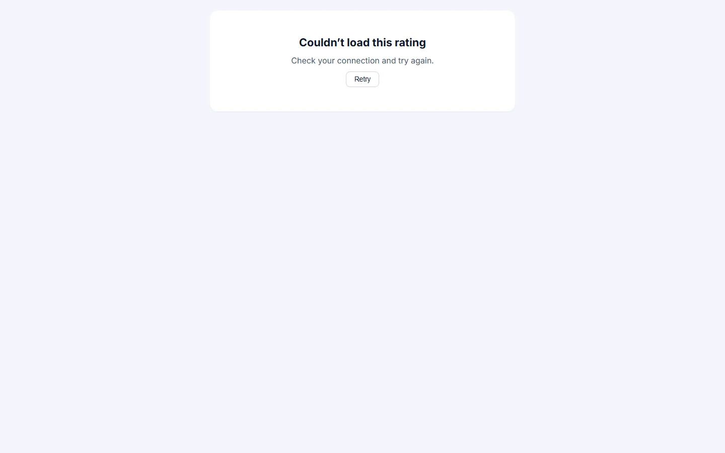 Rating link with an invalid token