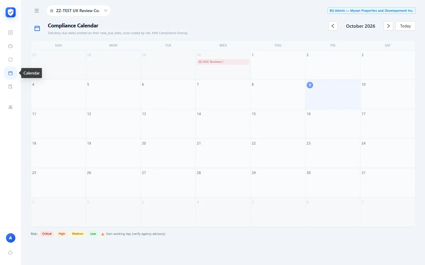 October 2026 calendar
