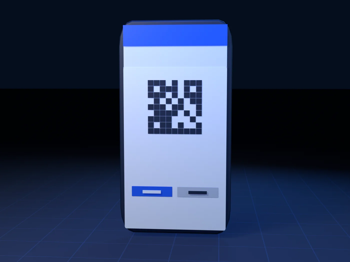 Sheet titled "How did we do?" with a big QR in a white box and two buttons (illustration)