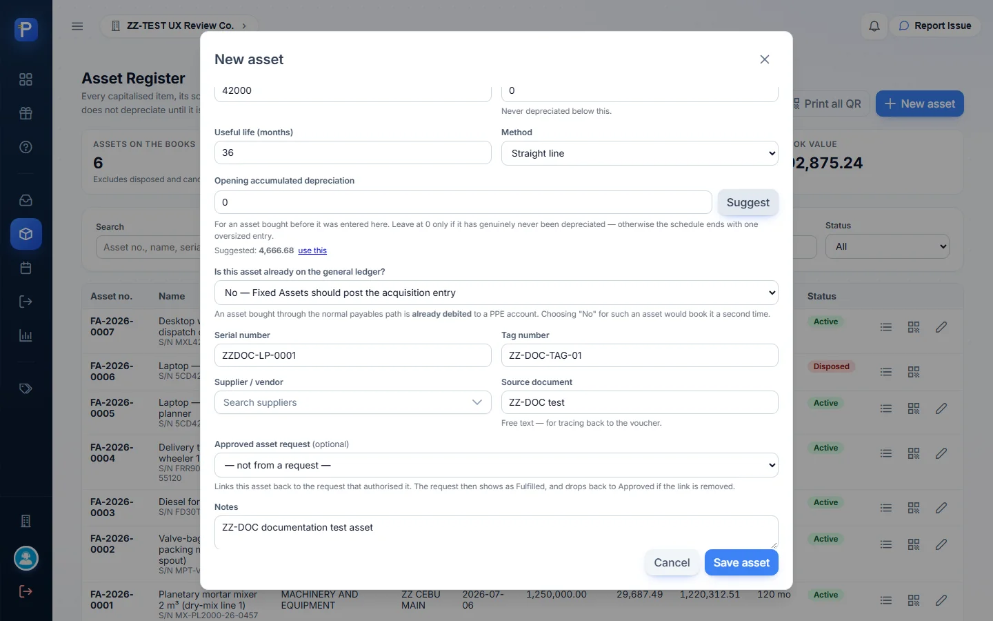 Filled form, with the Suggest result of 4,666.68