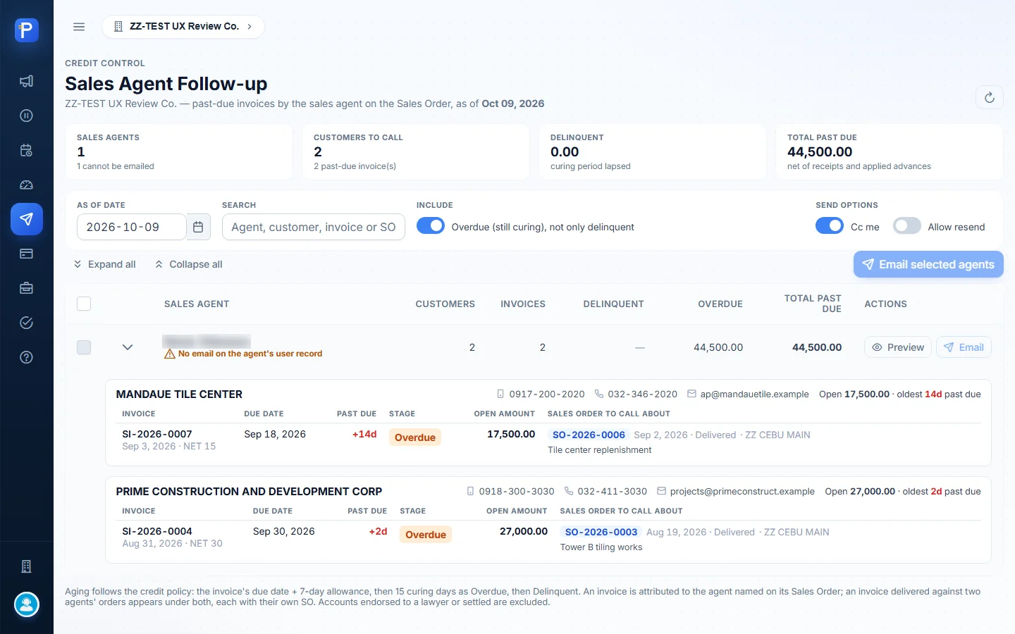 Agent expanded: customers, invoices and Sales Orders